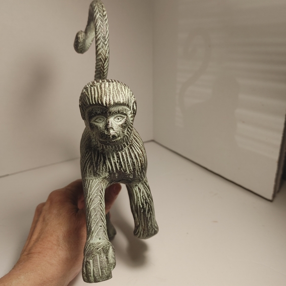 Cast Metal Monkey Figurine Sculpture - Picture 7 of 11